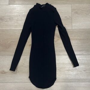 Fashion Nova Black Long Sleeve Body Con Dress